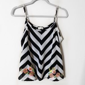 Adorable chevron tank w/ floral detail
